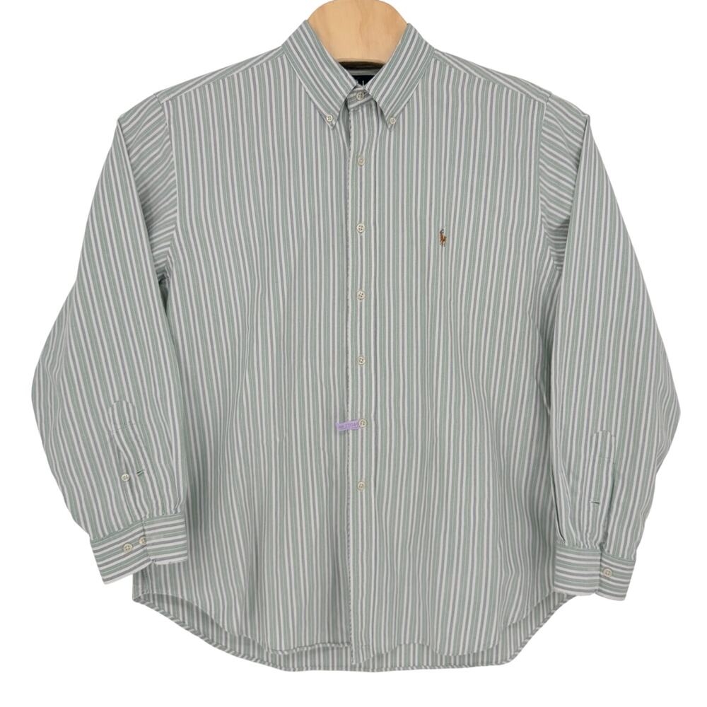 Ralph Lauren Shirt Mens 18 34/35 Classic Fit Striped Button Down Dress‎ Shirt